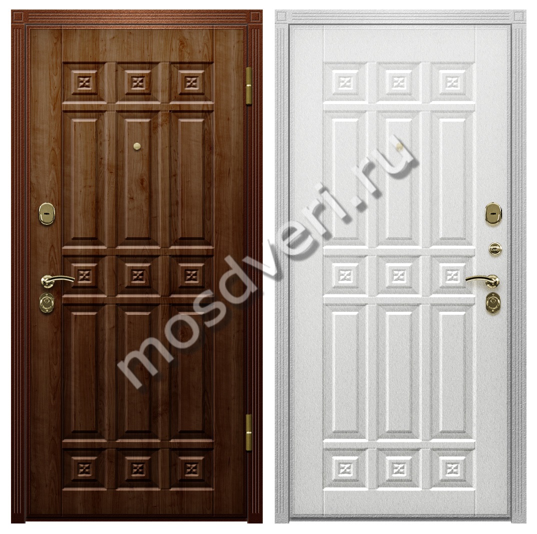 Утепленная дверь в дом из МДФ с двух сторон - купить от производителя Мосдвери Утепленная дверь в дом из МДФ с двух сторон